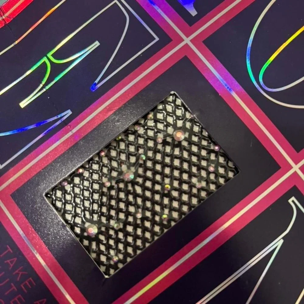 Plus size Black fishnets with rhinestones